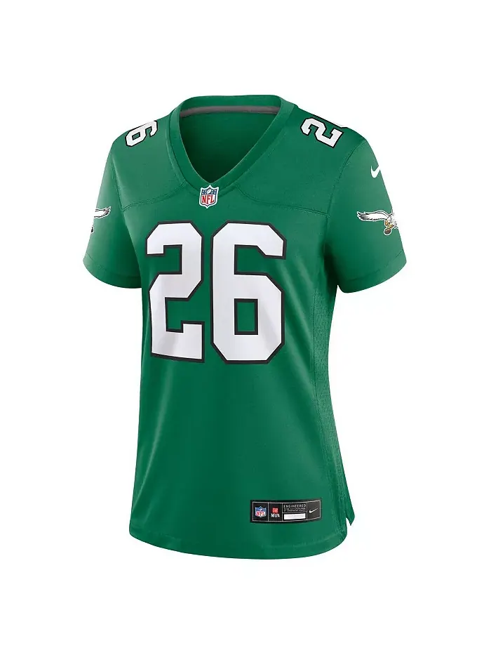 Женская запасная игровая майка Saquon Barkley Kelly Green Philadelphia Eagles Nike — изображение 2 из 3