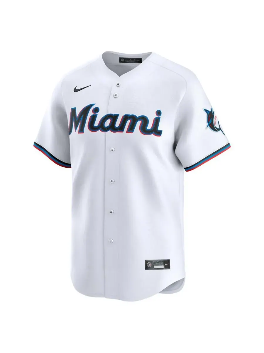 Nike Мужская белая домашняя футболка Miami Marlins Limited — изображение 3 из 3, белый