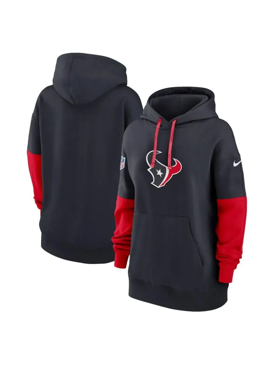 Nike Женская флисовая толстовка темно-синего цвета с надписью Houston Texans 2024 Sideline Essential — изображение 1 из 3