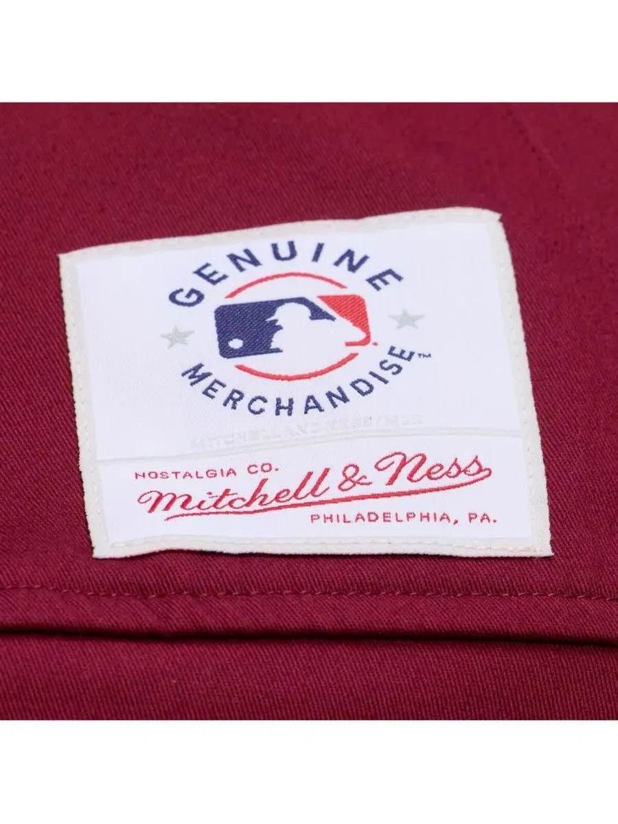 Кроп-куртка из хлопка с вышивкой Philadelphia Phillies Script Mechanic Mitchell & Ness — изображение 3 из 4, бордовый