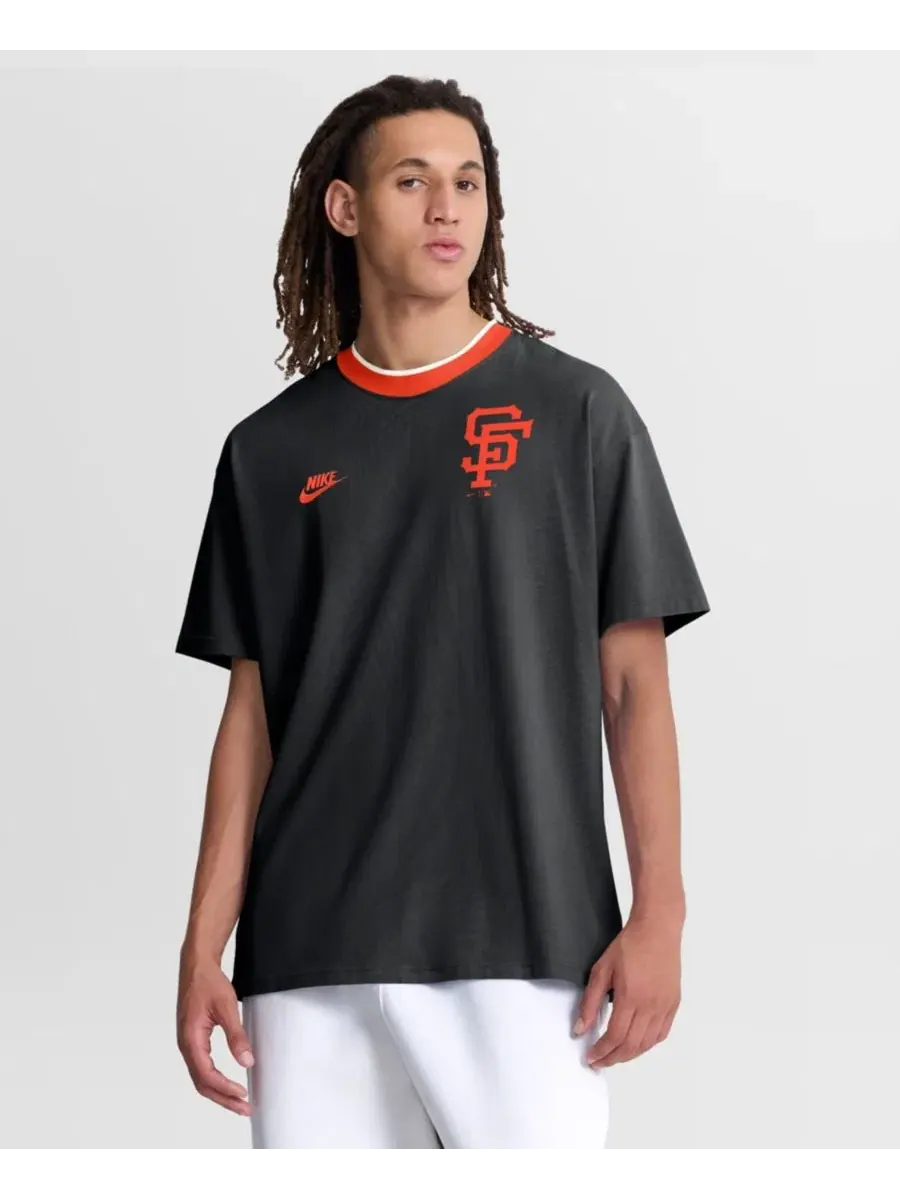 Футболка-кольцо с коротким рукавом, с принтом Cooperstown Collection Nike — изображение 1 из 5, черный
