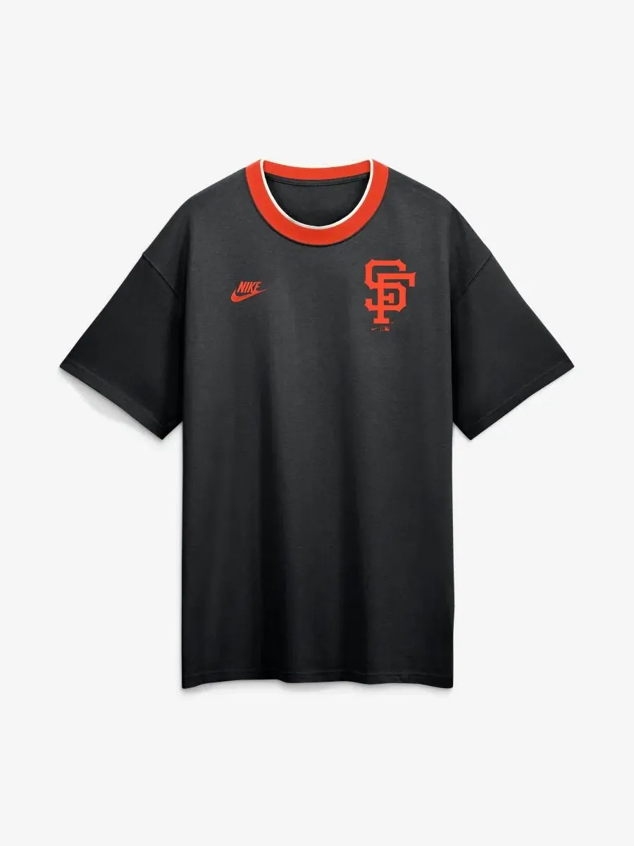 Футболка-кольцо с коротким рукавом, с принтом Cooperstown Collection Nike — изображение 2 из 5, черный