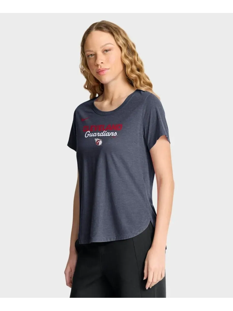 Футболка женская с принтом Arched Tri-Blend Cleveland Guardians Nike — изображение 1 из 2, темно-синий