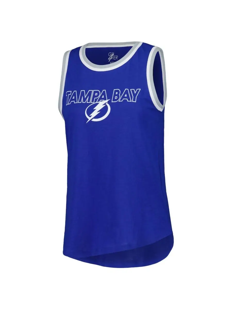 G-III 4Her by Carl Banks Женская синяя майка с символикой команды Tampa Bay Lightning — изображение 2 из 3, синий серый