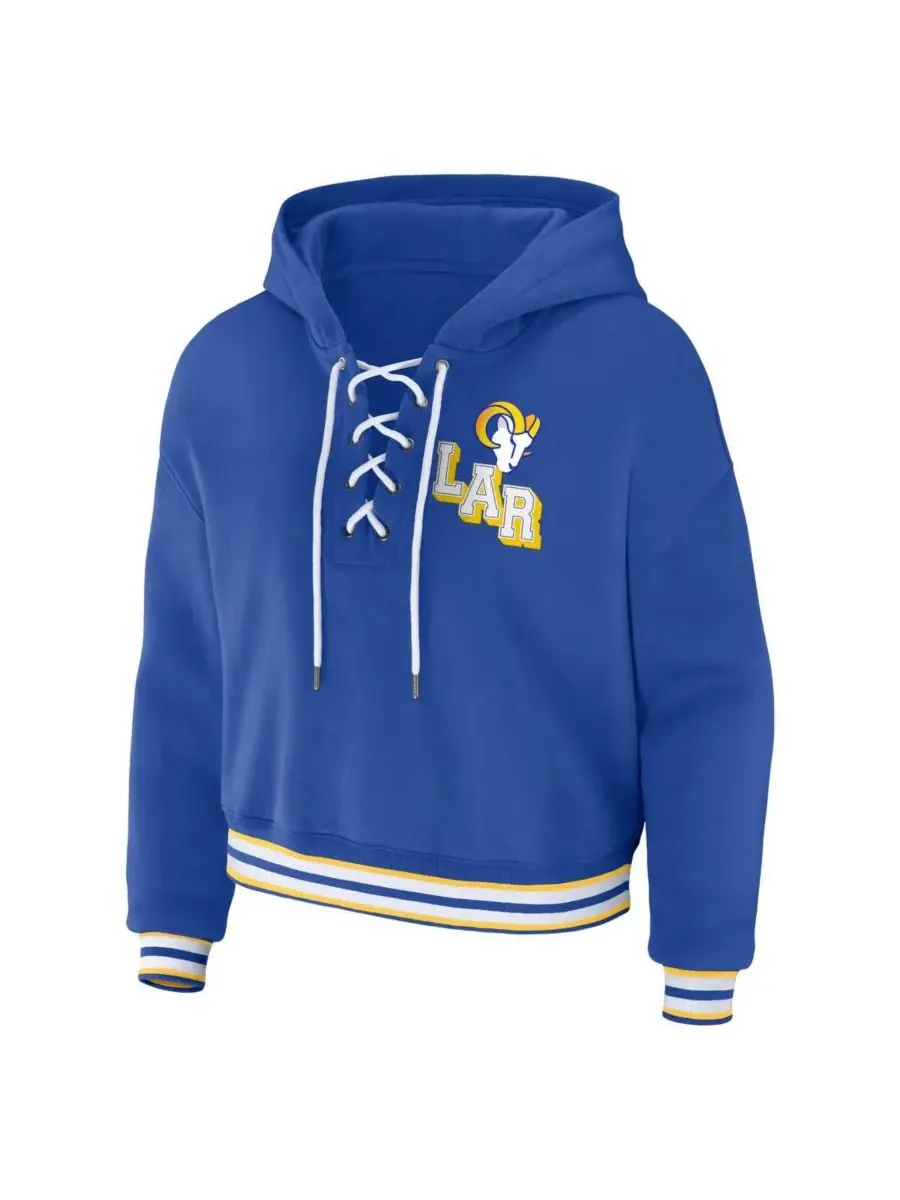 Женская королевская толстовка с капюшоном на шнуровке Los Angeles Rams WEAR by Erin Andrews — изображение 2 из 3, королевский