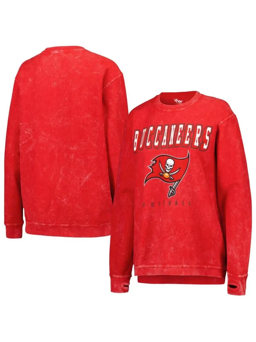 G-III 4Her by Carl Banks Женская красная рваная толстовка с принтом Tampa Bay Buccaneers из вельвета — изображение 1 из 3