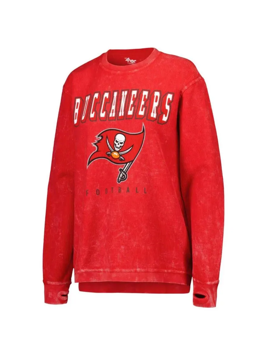 G-III 4Her by Carl Banks Женская красная рваная толстовка с принтом Tampa Bay Buccaneers из вельвета — изображение 3 из 3
