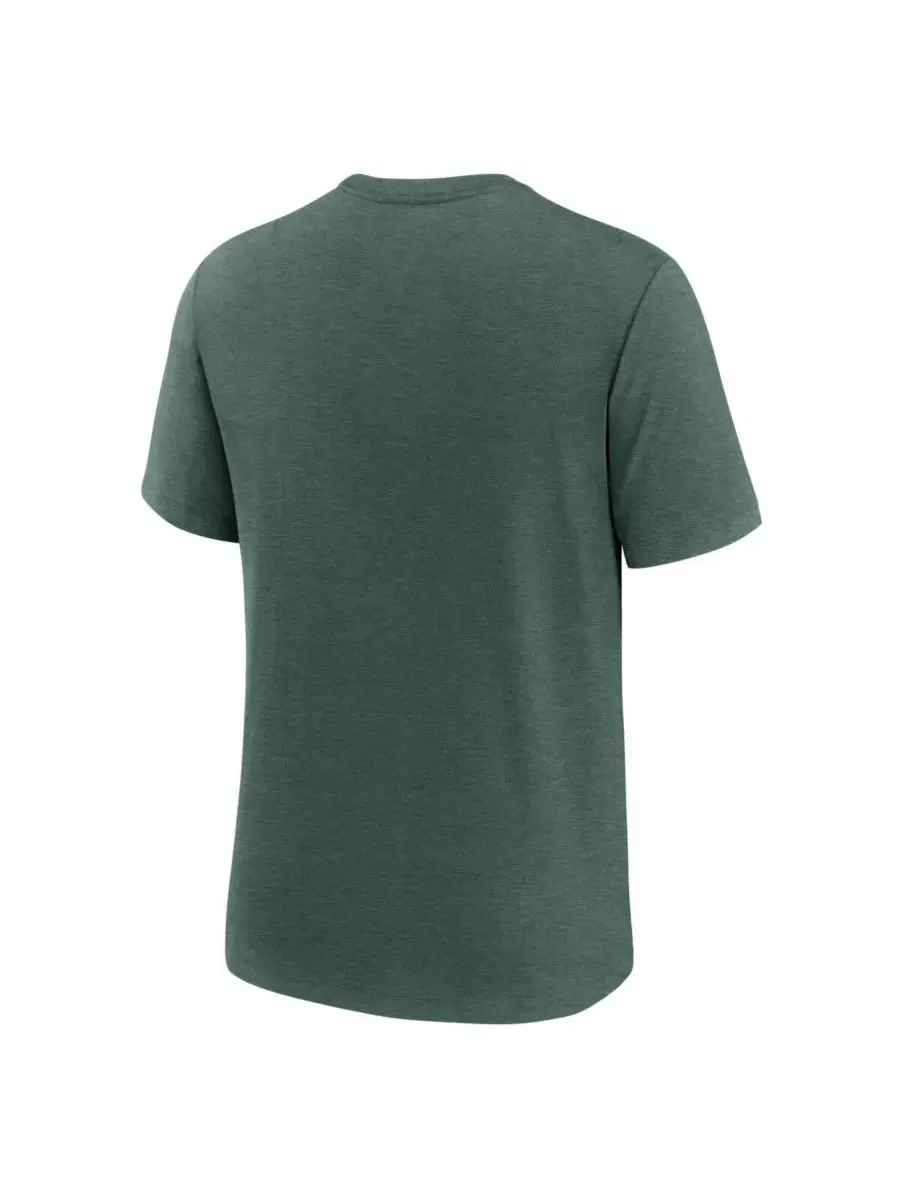 Nike Мужская футболка New York Jets Long Pass Tri-Blend цвета светло-зеленого меланжа — изображение 2 из 3, зеленый