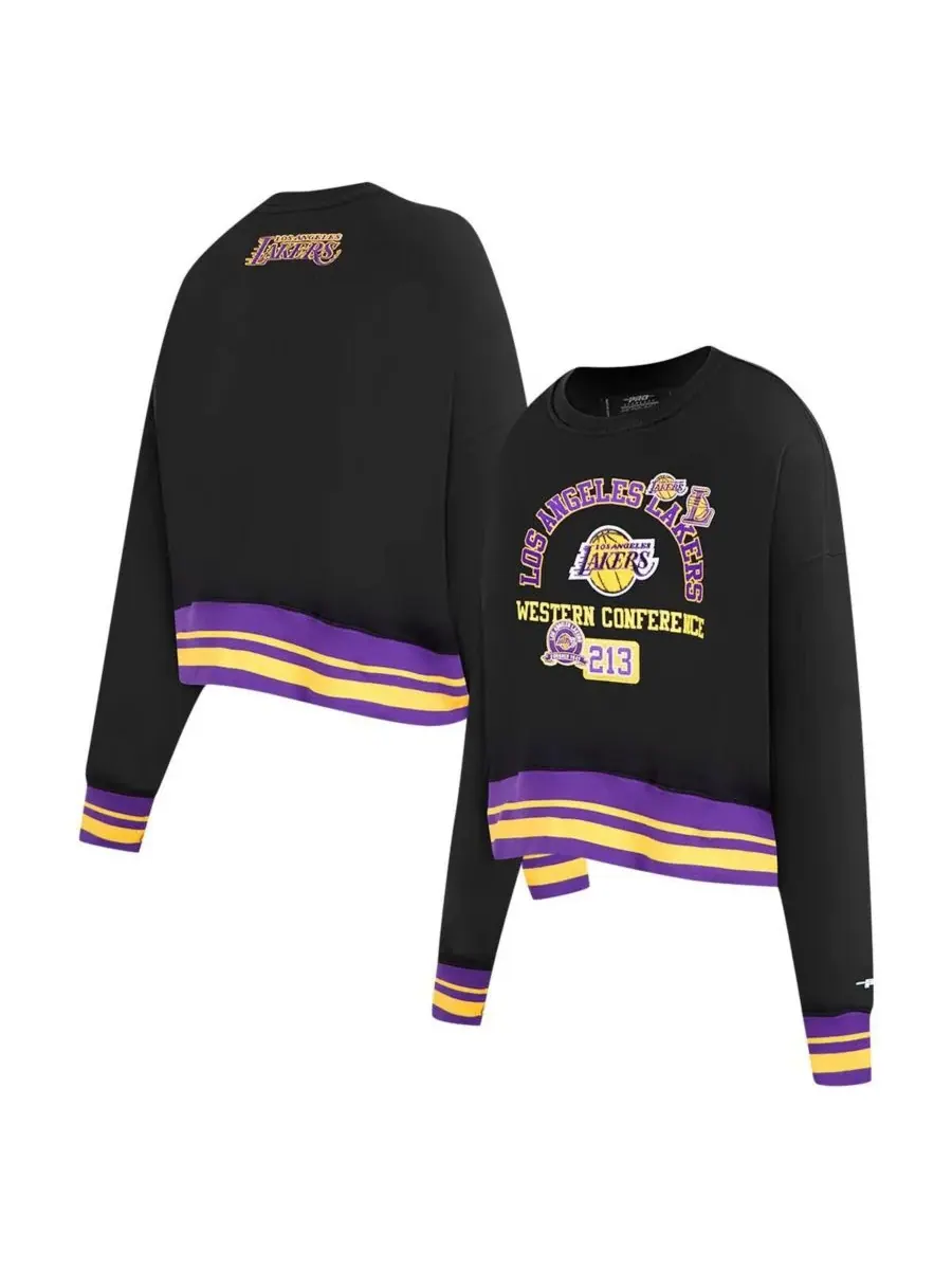 Pro Standard Женская черная укороченная толстовка Los Angeles Lakers Area Code — изображение 1 из 5, черный