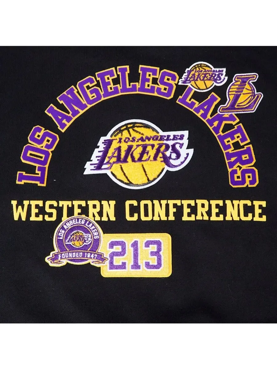 Pro Standard Женская черная укороченная толстовка Los Angeles Lakers Area Code — изображение 2 из 5, черный