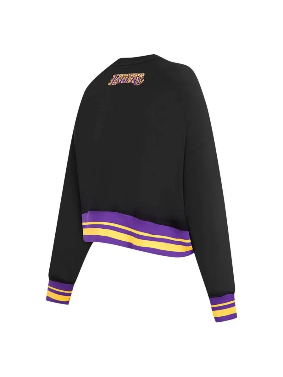 Pro Standard Женская черная укороченная толстовка Los Angeles Lakers Area Code — изображение 3 из 5, черный