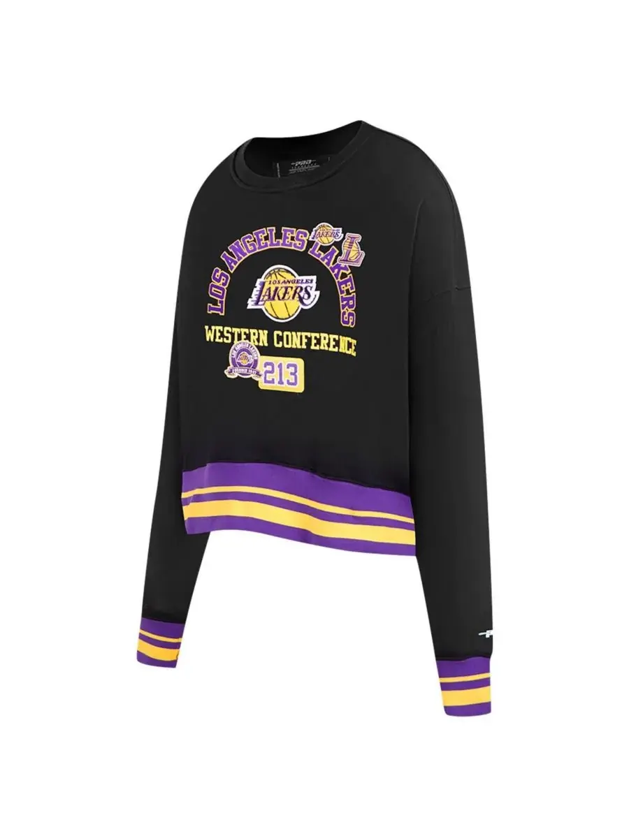 Pro Standard Женская черная укороченная толстовка Los Angeles Lakers Area Code — изображение 4 из 5, черный