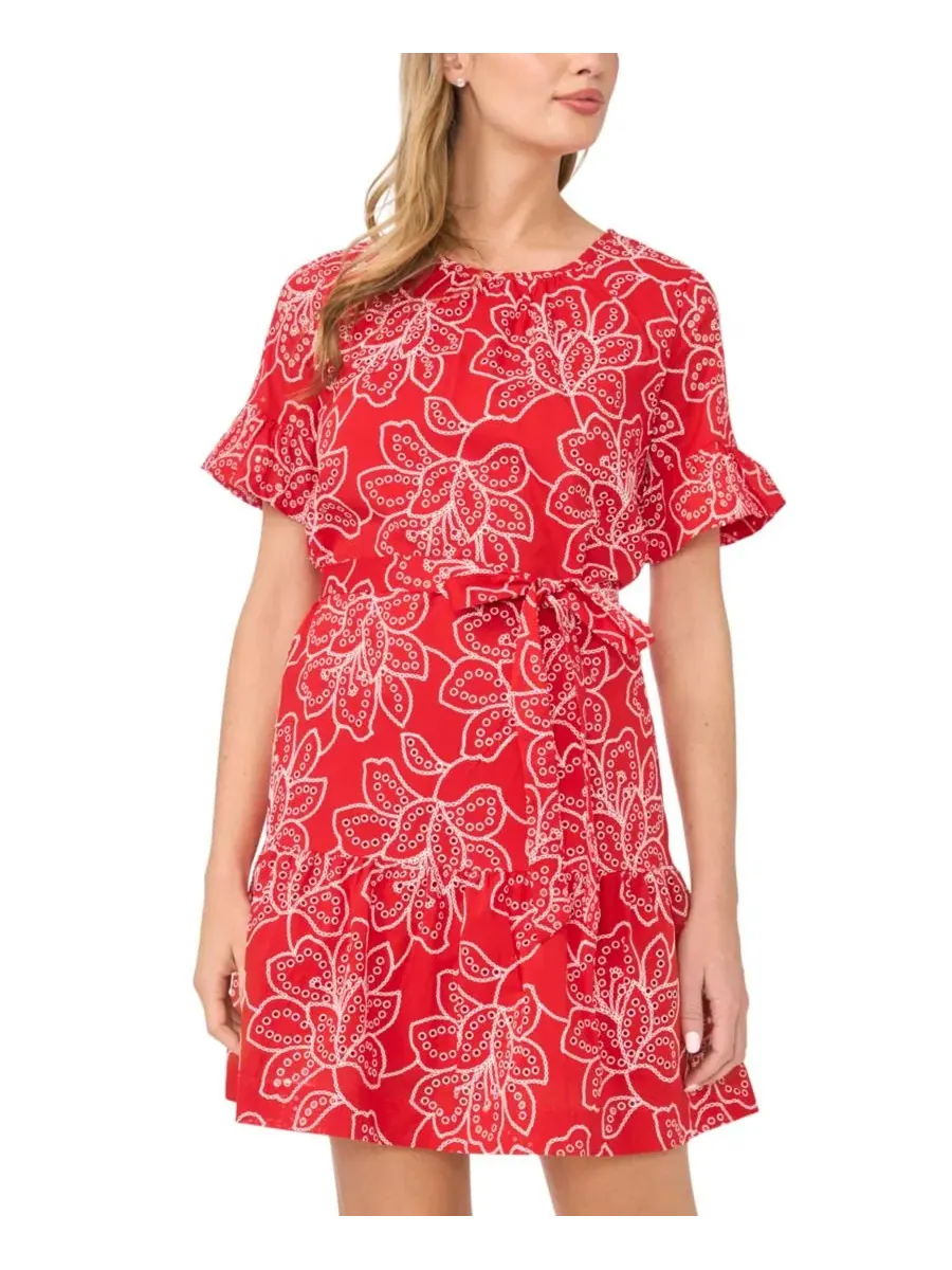 Платье мини из хлопка с принтом, модель CeCe, Classic Cherry — изображение 2 из 4