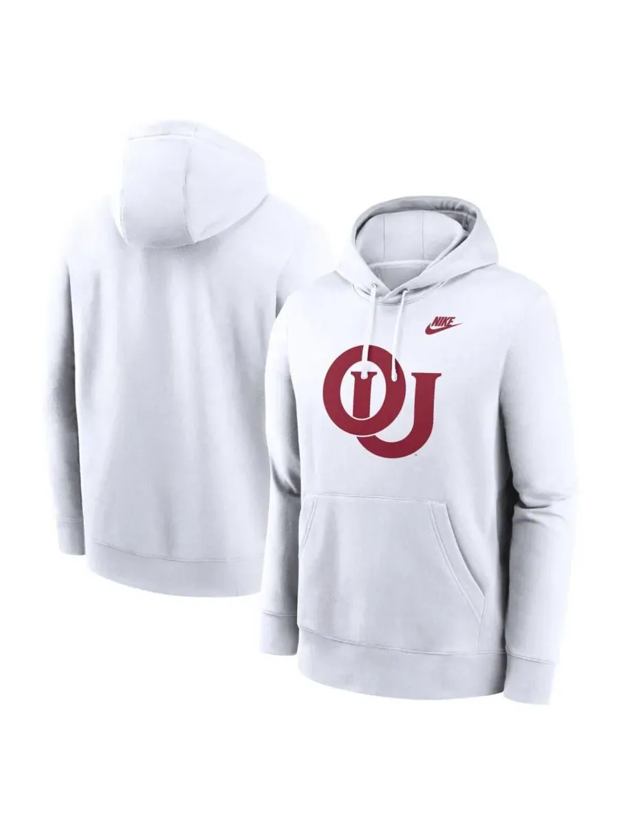 Nike Мужская белая флисовая толстовка с капюшоном и логотипом клуба Oklahoma Sooners Legacy — изображение 1 из 3, белый