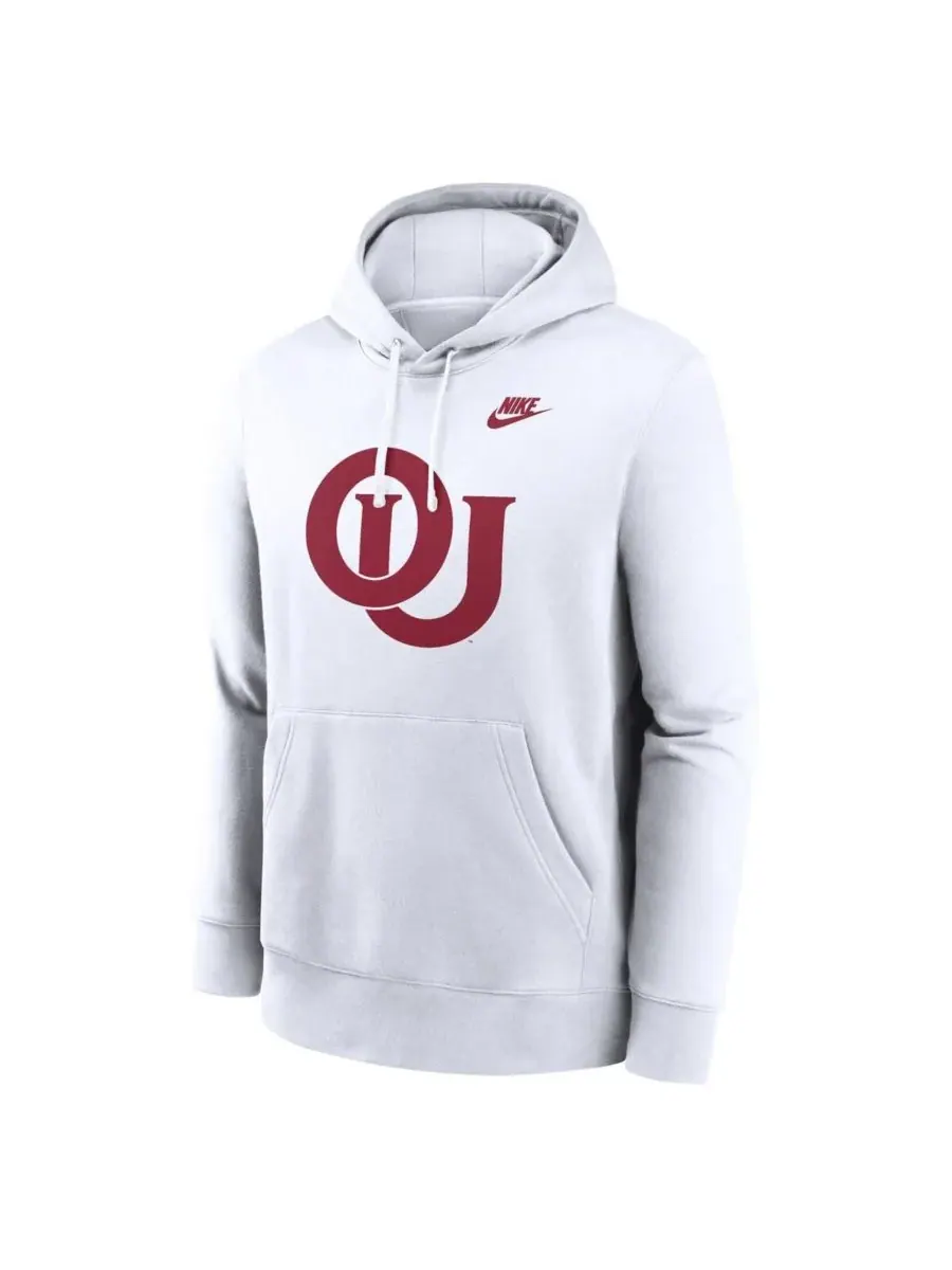 Nike Мужская белая флисовая толстовка с капюшоном и логотипом клуба Oklahoma Sooners Legacy — изображение 2 из 3, белый