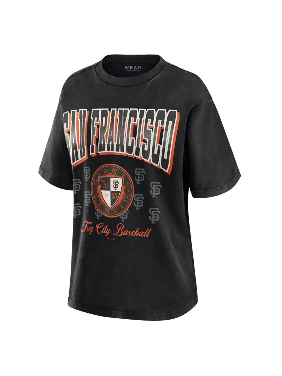 Женская черная футболка San Francisco Giants оверсайз в стиле "бойфренд" Wear By Erin Andrews — изображение 2 из 4, черный