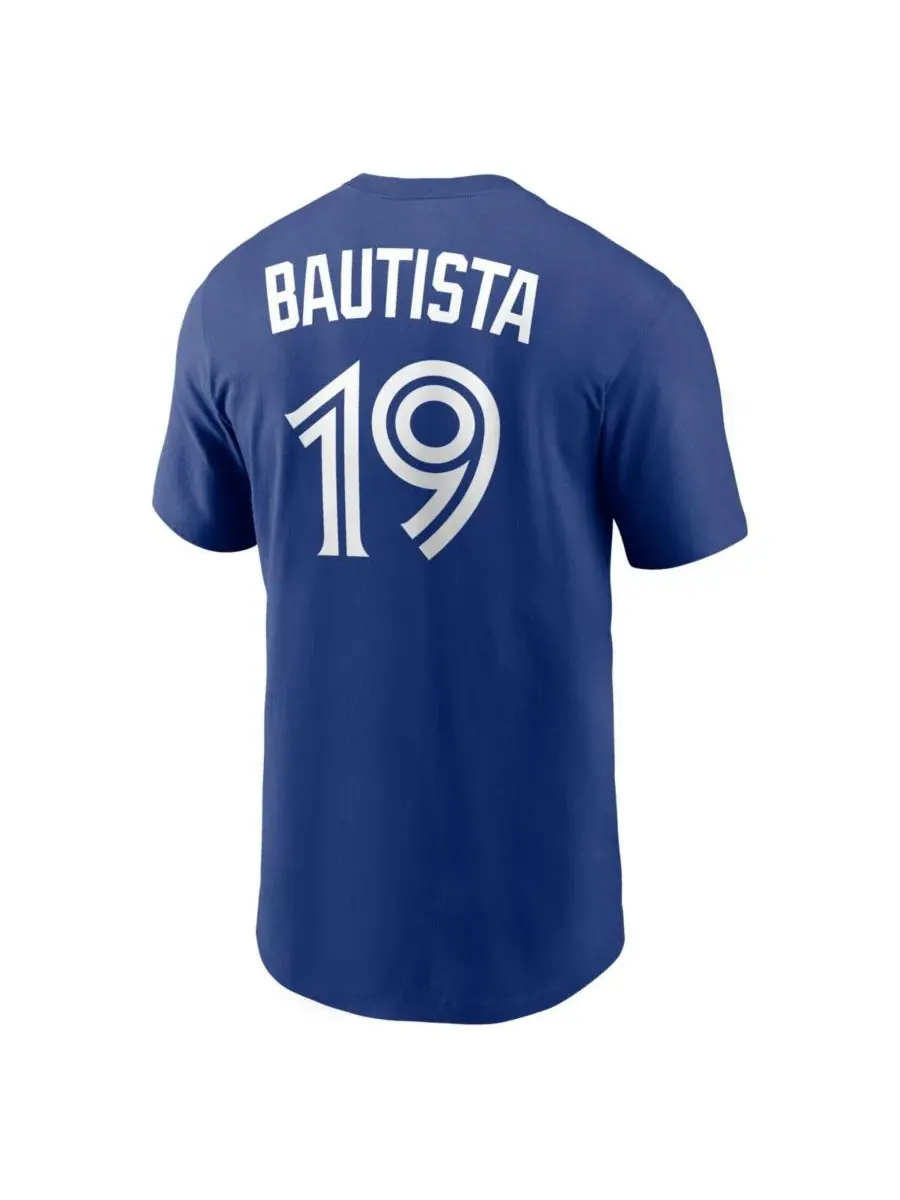 Мужская футболка Jose Bautista Royal Toronto Blue Jays Cooperstown Collection с именем и номером — изображение 3 из 3