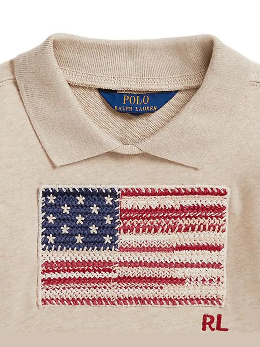 Детская толстовка с длинными рукавами Flag Terry, размеры 2T-6X Polo Ralph Lauren — изображение 3 из 3