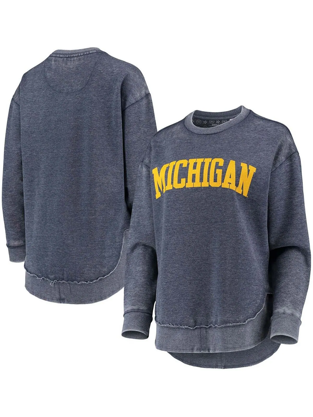 Женский темно-синий свитшот-пуловер в винтажном стиле Michigan Wolverines Pressbox — изображение 1 из 3