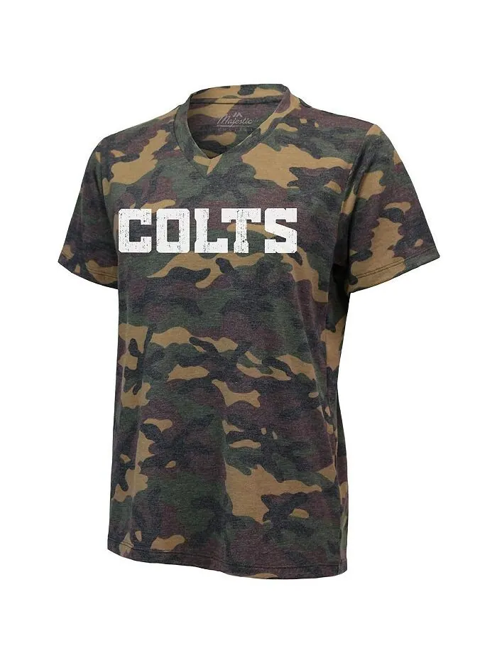 Женская футболка Jonathan Taylor Camo Indianapolis Colts с именем и номером и v-образным вырезом — изображение 2 из 2