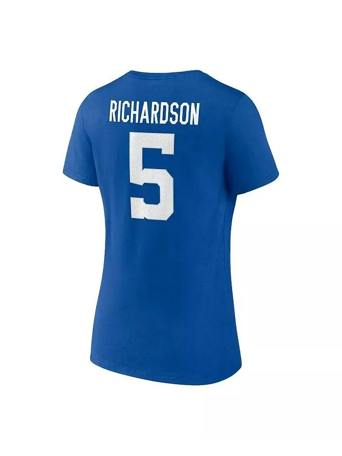 Женская футболка Anthony Richardson Royal Indianapolis Colts Icon с именем и номером и v-образным — изображение 3 из 3