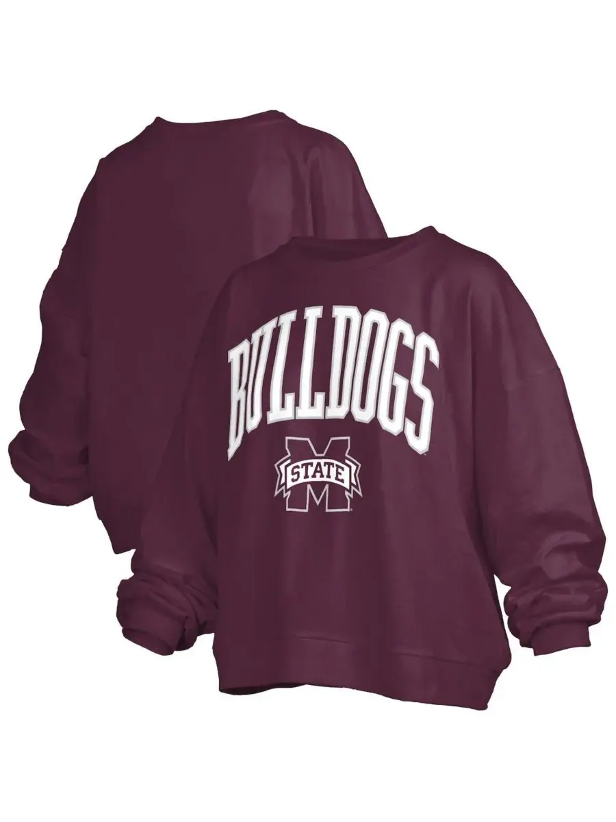 Женский свитшот с флисовой подкладкой Mississippi State Bulldogs Janise Pressbox