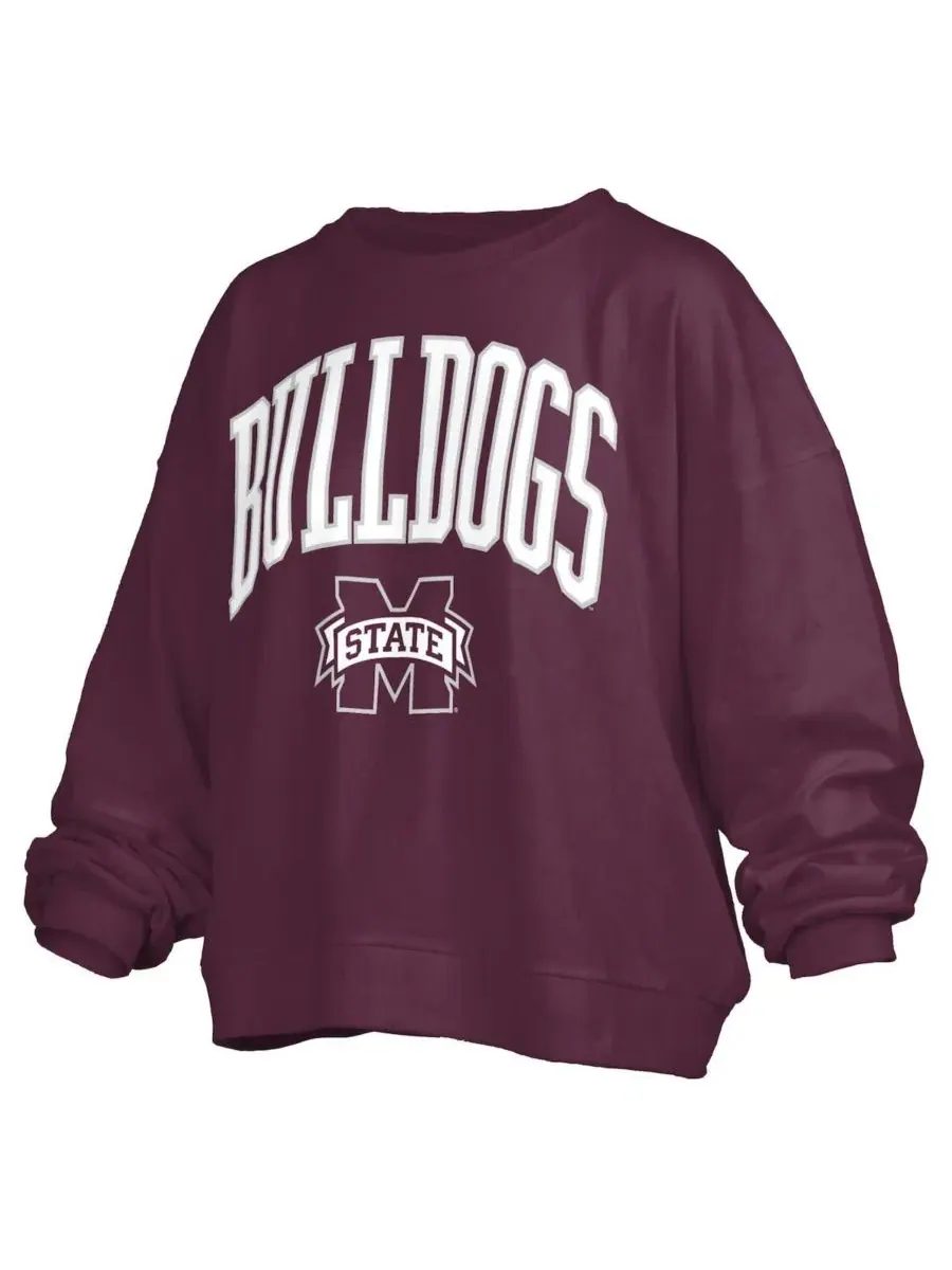 Женский свитшот с флисовой подкладкой Mississippi State Bulldogs Janise Pressbox — изображение 3 из 3, коричневый
