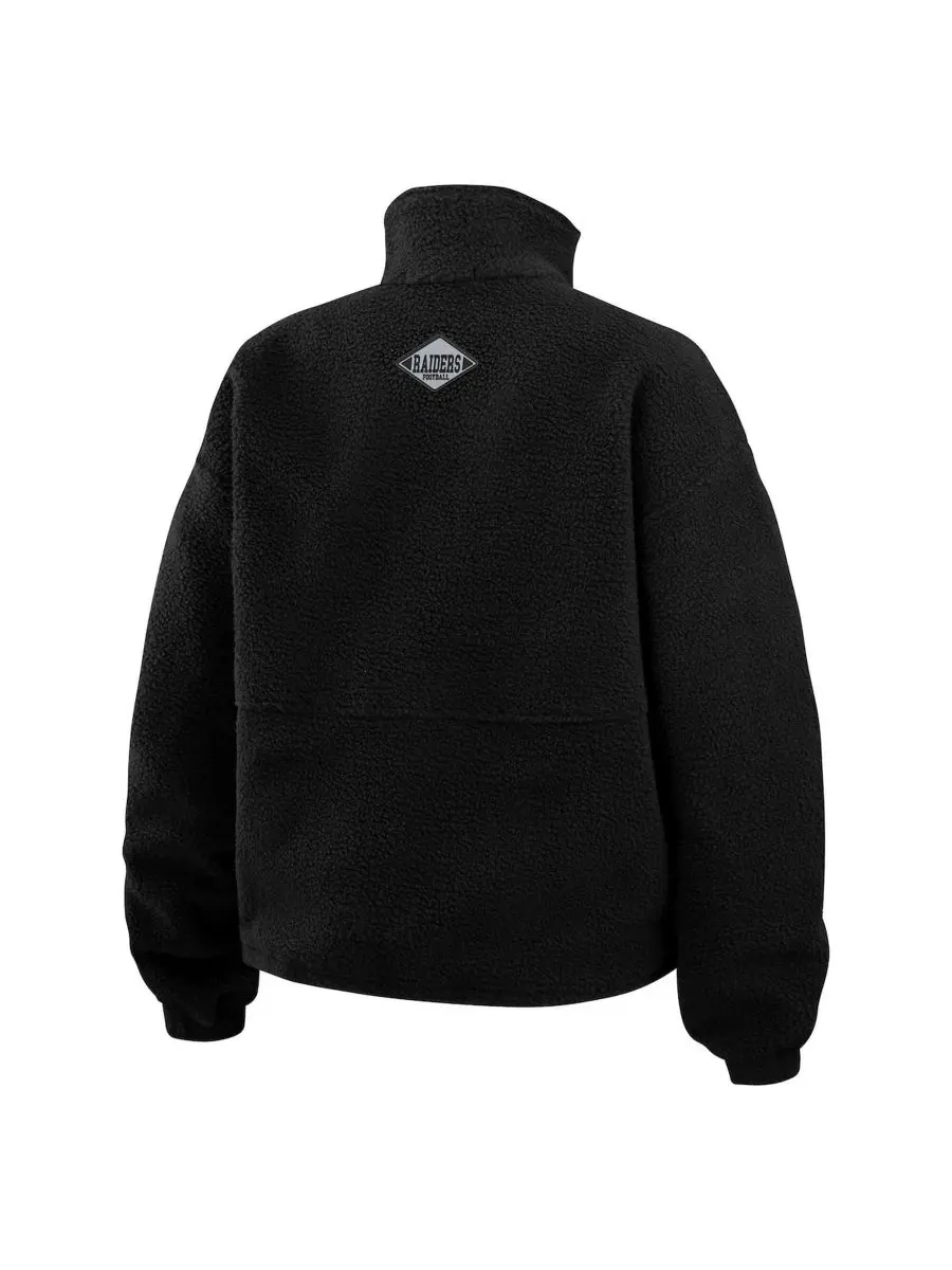 Полярное флисовое полузамок куртка с принтом Las Vegas Raiders WEAR by Erin Andrews — изображение 3 из 5, черный