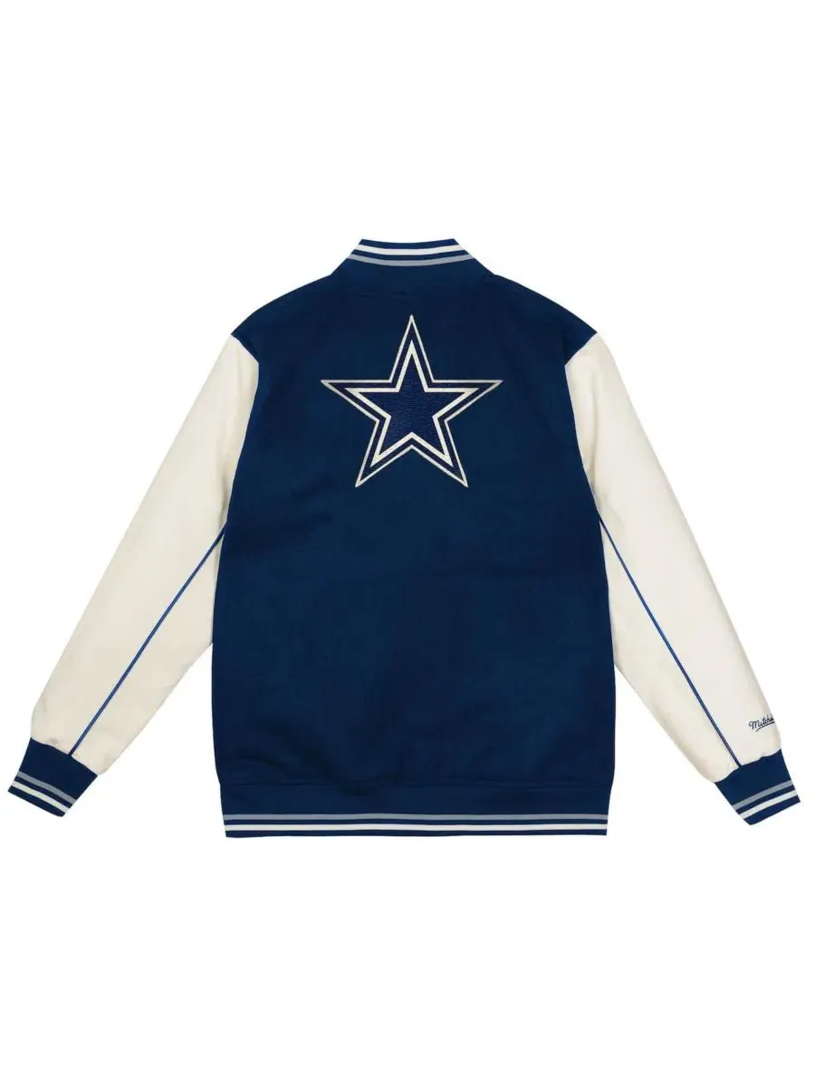 Куртка-бомбер Full-Snap Varsity Mitchell & Ness — изображение 3 из 3, темно-синий кремовый