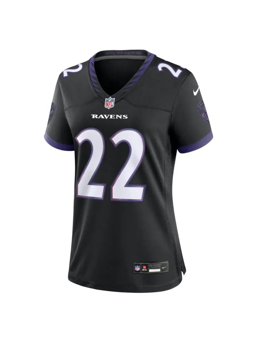 Футболка Nike с принтом Derrick Henry Black Baltimore Ravens Alternate Game Jersey — изображение 2 из 3, черный