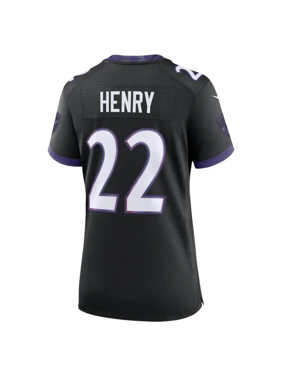 Футболка Nike с принтом Derrick Henry Black Baltimore Ravens Alternate Game Jersey — изображение 3 из 3, черный