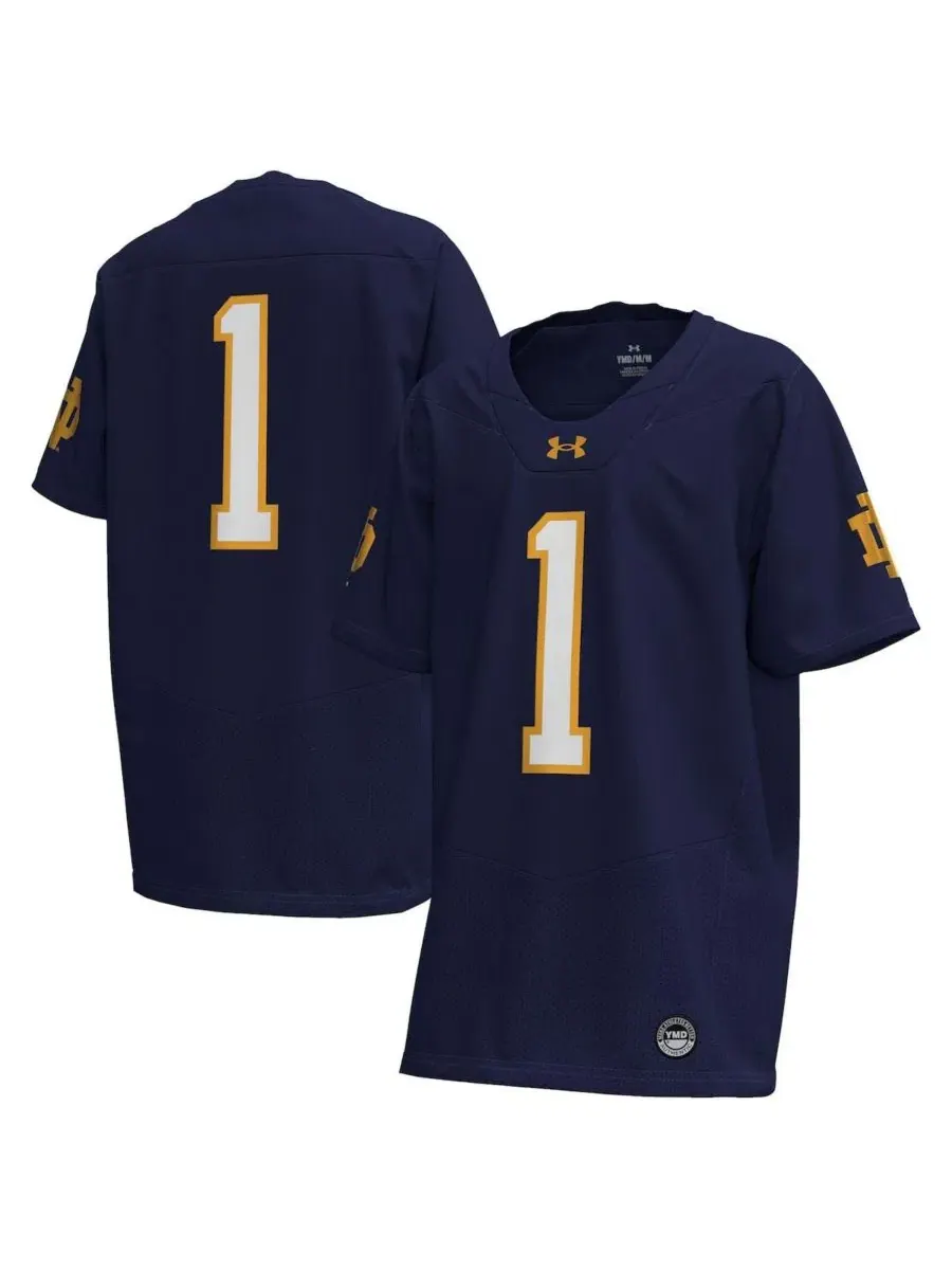 Футболка-джерси Under Armour Navy Notre Dame Fighting Irish Replica Football Jersey — изображение 1 из 3, темно-синий