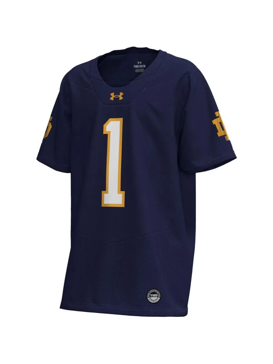 Футболка-джерси Under Armour Navy Notre Dame Fighting Irish Replica Football Jersey — изображение 3 из 3, темно-синий