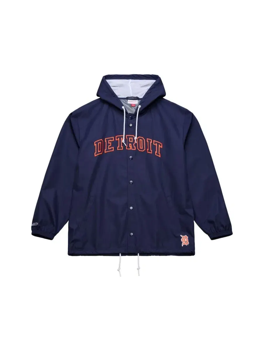 Куртка-бомбер с капюшоном Detroit Tigers Mitchell & Ness — изображение 1 из 4, темно-синий