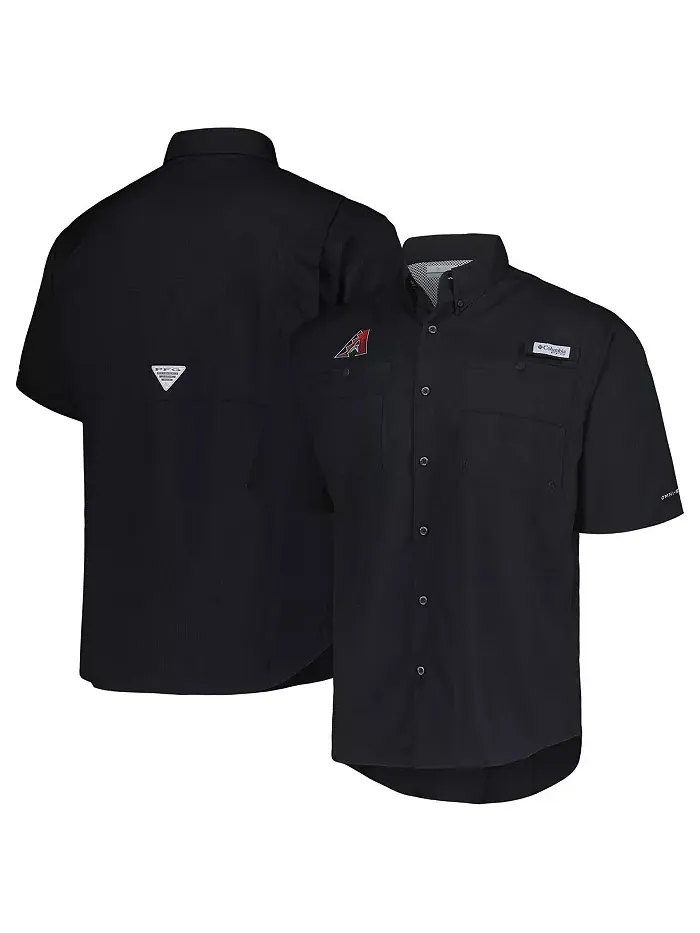 Мужская черная рубашка на пуговицах Arizona Diamondbacks Tamiami Omni-Shade Columbia — изображение 1 из 4