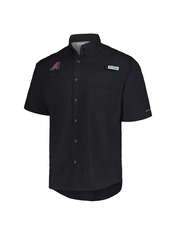 Мужская черная рубашка на пуговицах Arizona Diamondbacks Tamiami Omni-Shade Columbia — изображение 3 из 4