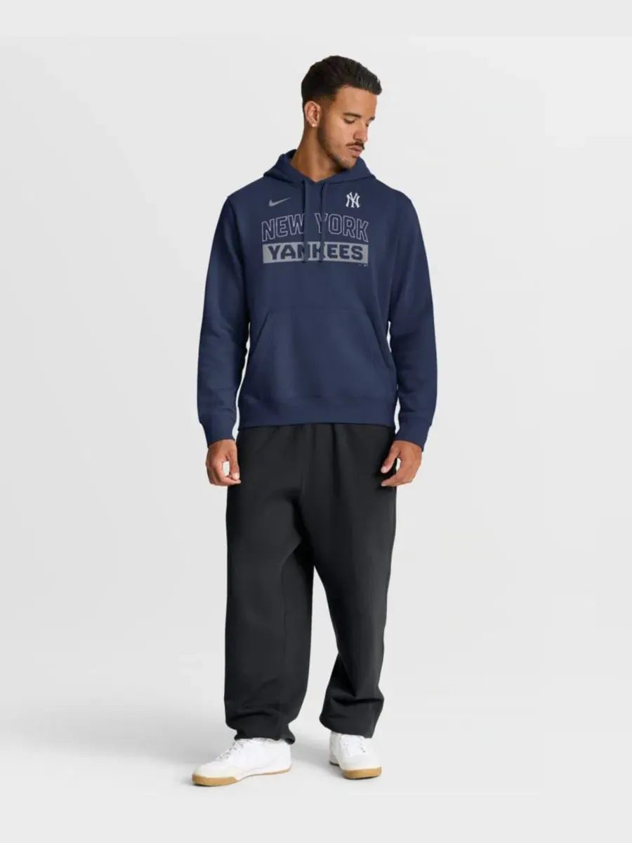 Худи с капюшоном и флисовой подкладкой New York Yankees Primetime Club Nike — изображение 3 из 5, темно-синий