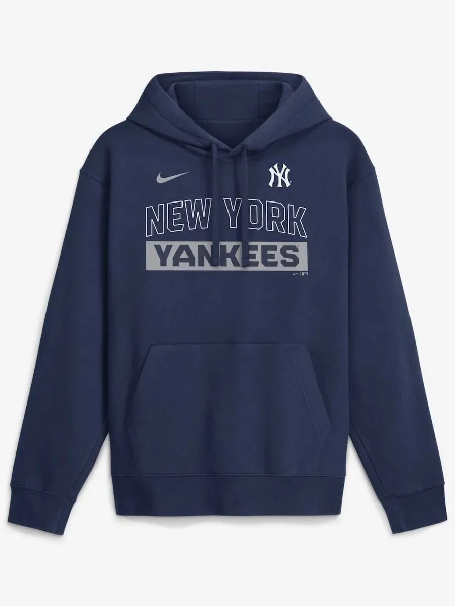 Худи с капюшоном и флисовой подкладкой New York Yankees Primetime Club Nike — изображение 4 из 5, темно-синий