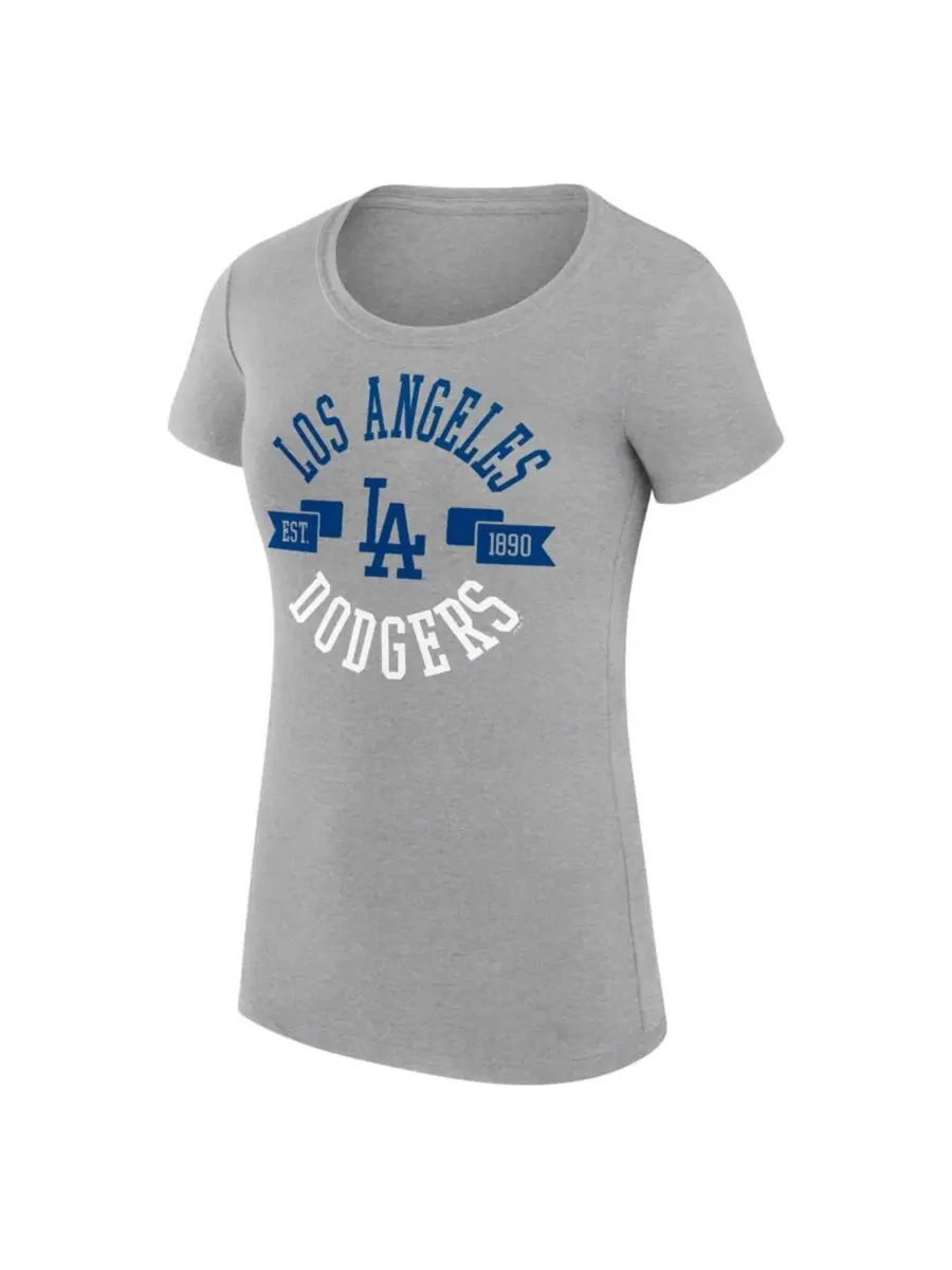 Женская футболка с принтом Los Angeles Dodgers G-III 4Her by Carl Banks — изображение 2 из 5, серый