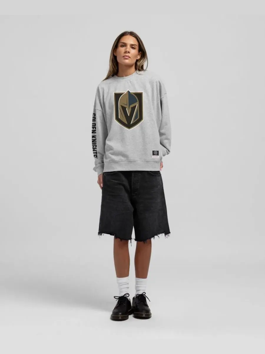 Свитшот оверсайз с принтом Vegas Golden Knights Core 3-Hit Mitchell & Ness — изображение 1 из 2, серый