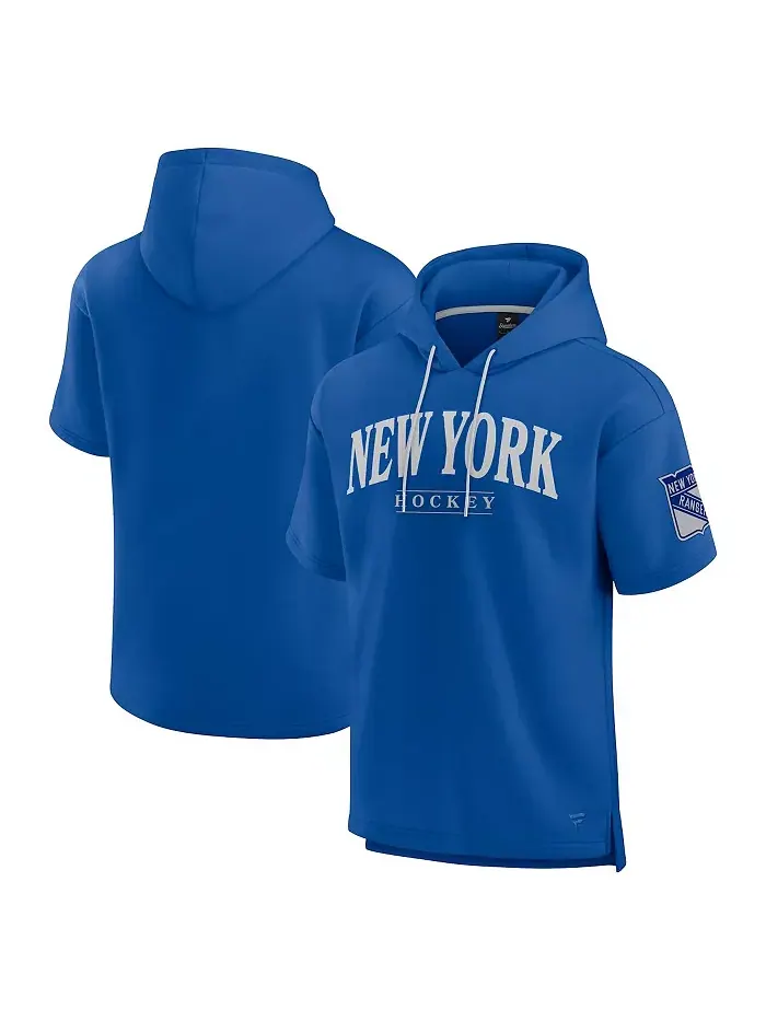 Мужская синяя толстовка New York Rangers Elements Ready с короткими рукавами Fanatics — изображение 1 из 3