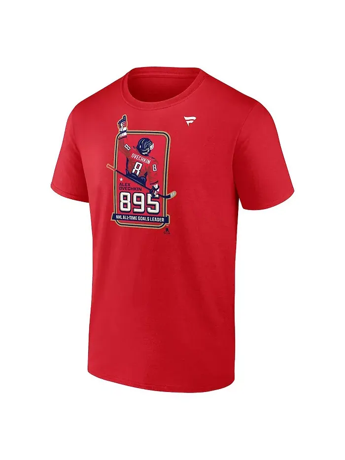 Мужская футболка Alexander Ovechkin Athletic Red Washington Capitals NHL All-Time Leading Goal — изображение 2 из 3