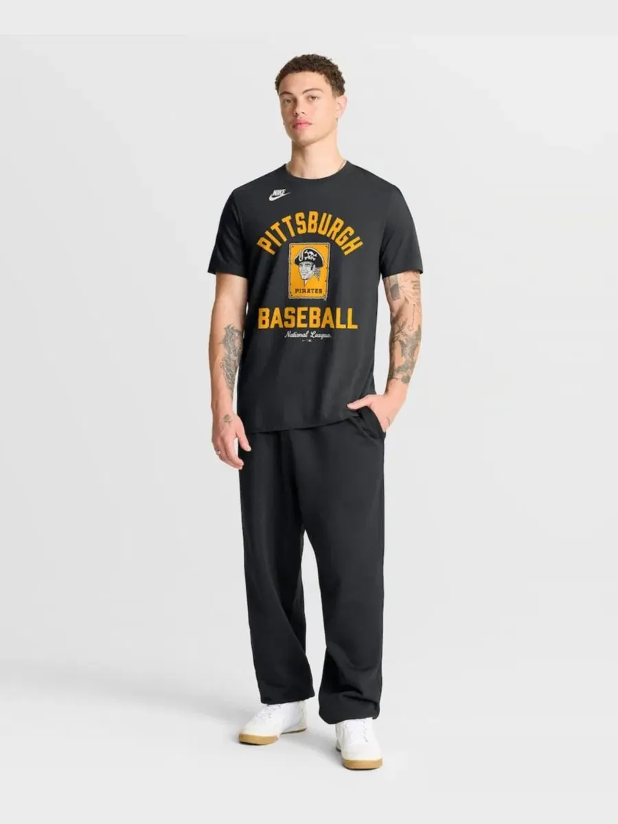 Футболка с принтом Pittsburgh Pirates Cooperstown Collection Nike — изображение 4 из 4, черный