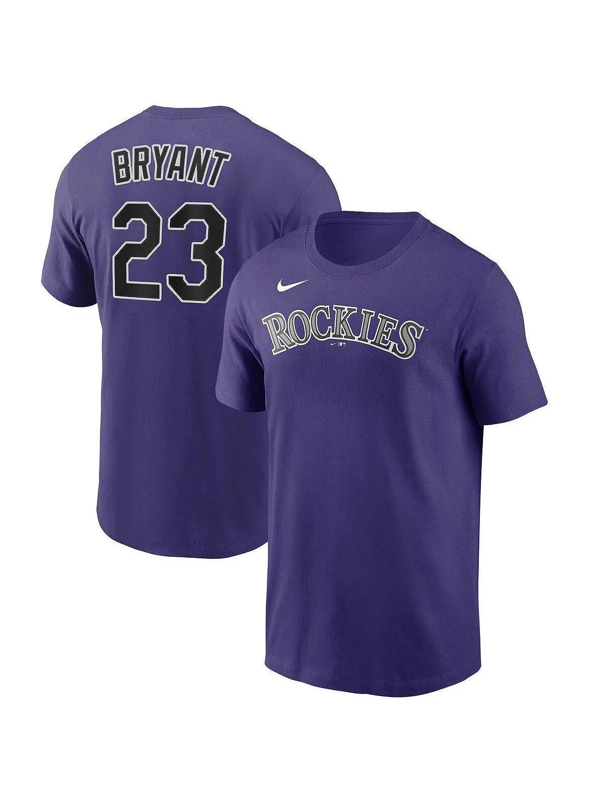 Мужская футболка kris bryant purple colorado rockies с именем и номером игрока Nike — изображение 1 из 3, фиолетовый
