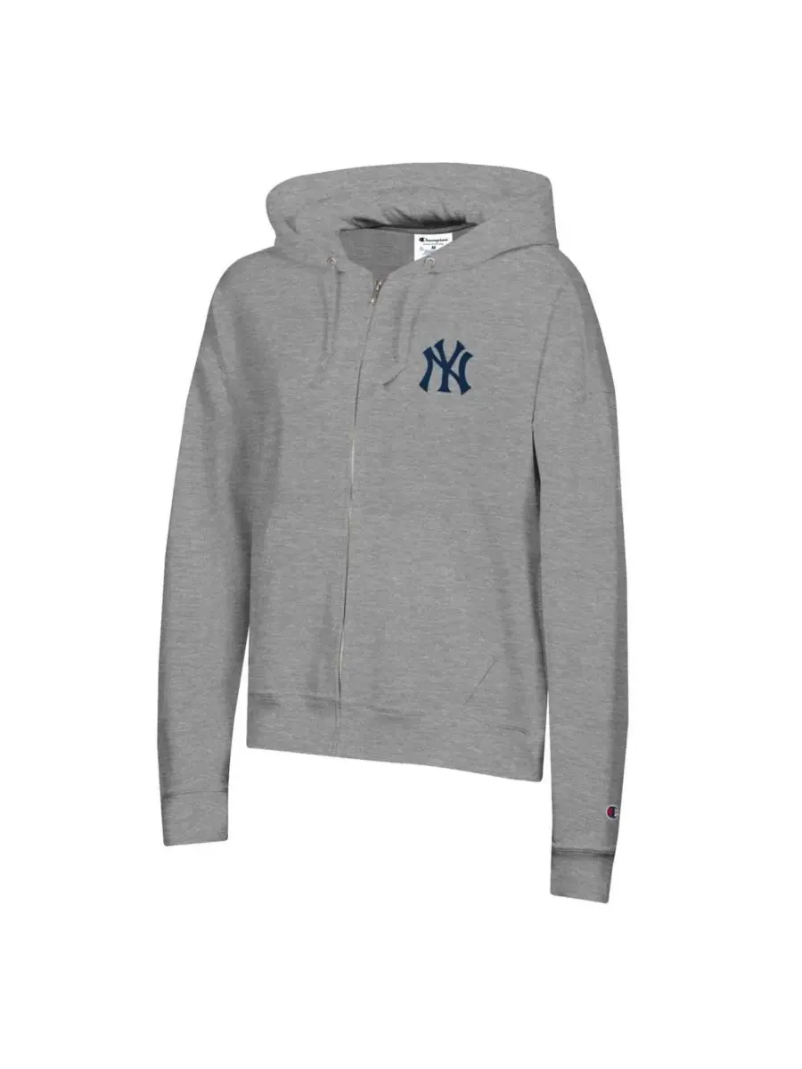 Худи-олимпийка с полной молнией Powerblend Fleece New York Yankees Champion — изображение 3 из 3, серый