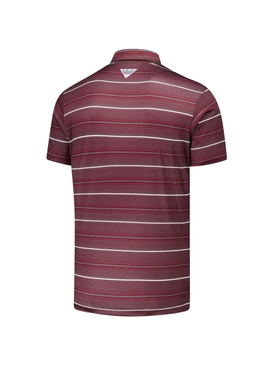 Columbia Мужская бордовая поло-рубашка Texas A&M Aggies PFG Super Terminal Tackle Omni-Shade Stripe — изображение 3 из 3