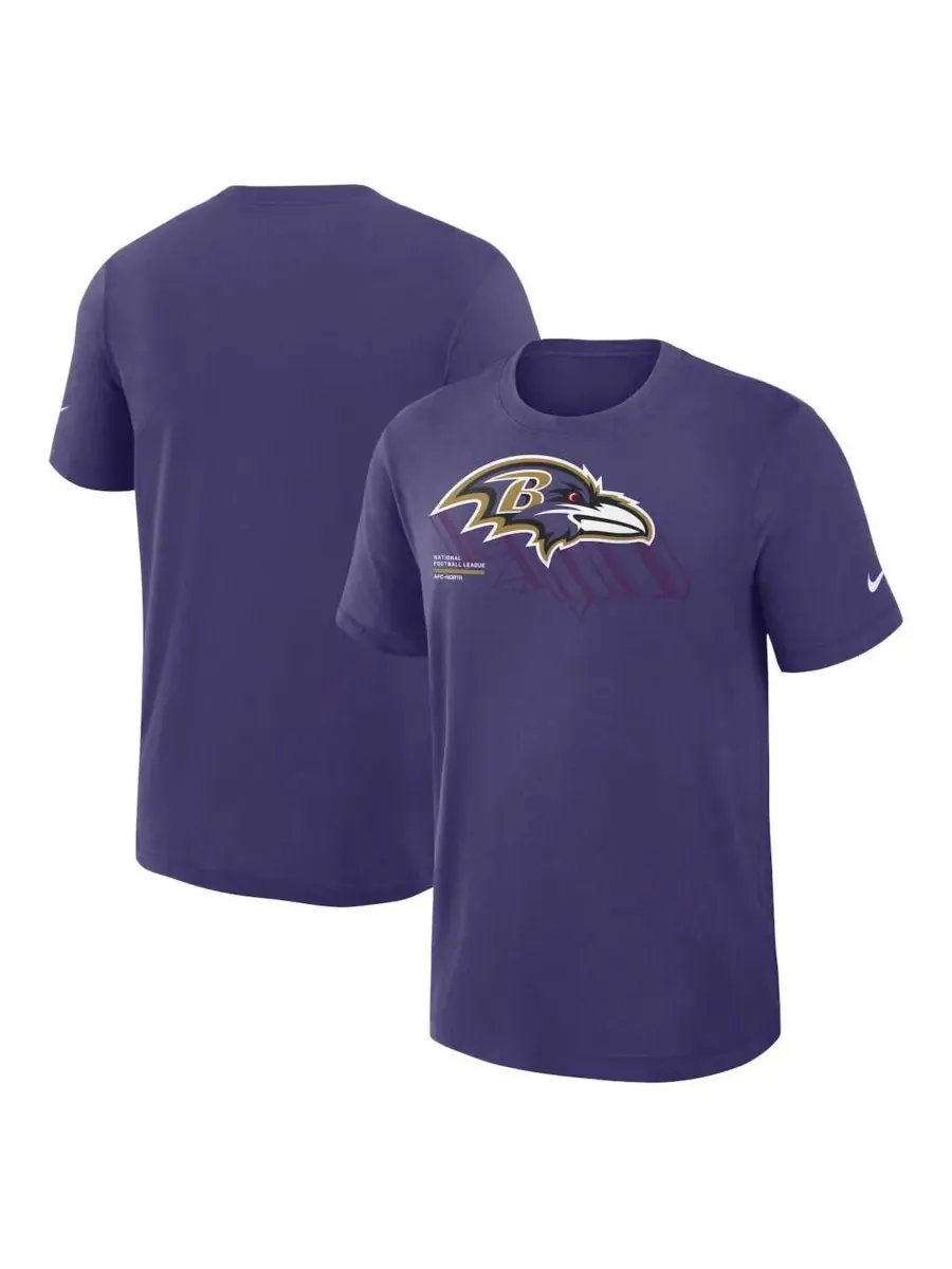 Fanatics Мужская фиолетовая футболка Nike Baltimore Ravens Left End Run Slub Performance — изображение 1 из 3, фиолетовый