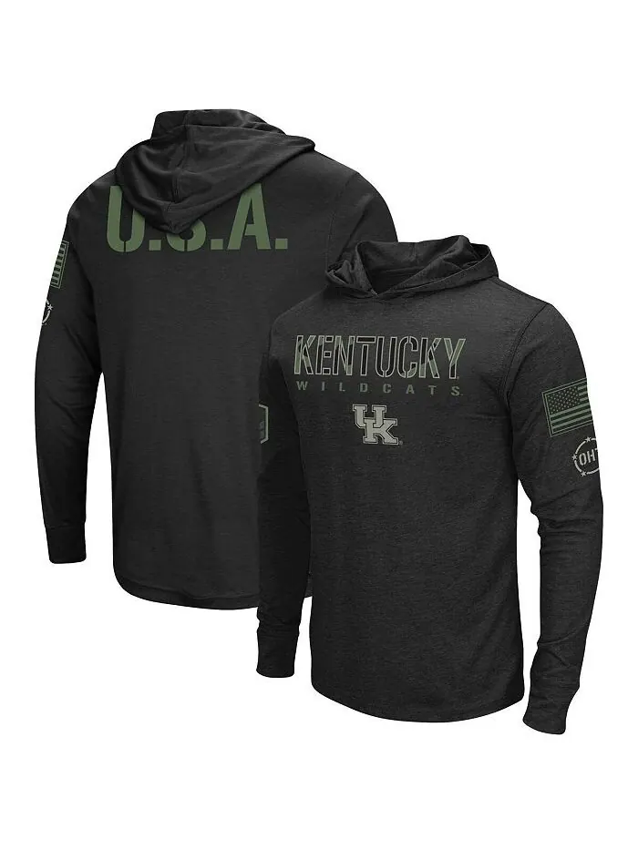 Мужская черная футболка с длинным рукавом и принтом в стиле милитари Kentucky Wildcats OHT Colosseum — изображение 1 из 3