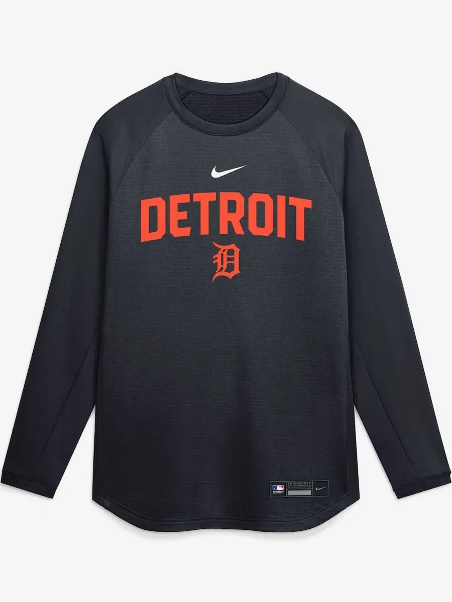 Свитшот с реглан-рукавами и принтом Detroit Tigers Nike — изображение 1 из 3, темно-синий