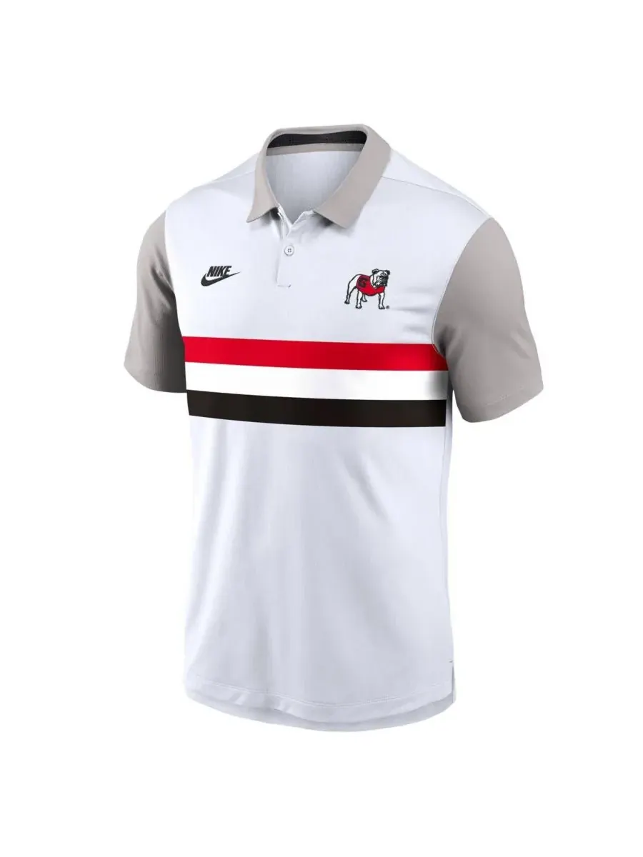 Nike Мужская белая/серая поло-рубашка Georgia Bulldogs Athletic Prep Legacy Logo Vapor Performance — изображение 2 из 3